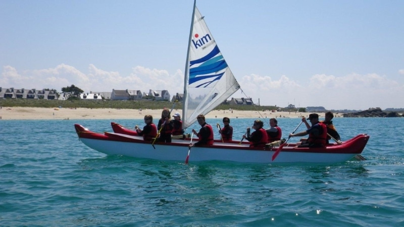 Expérience en pirogue polynésienne à Plouescat