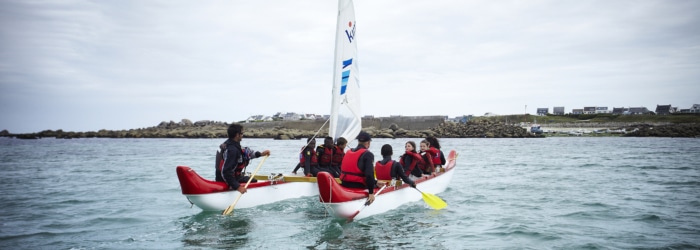 Balade nautique en pirogue polynésienne  à Plouescat