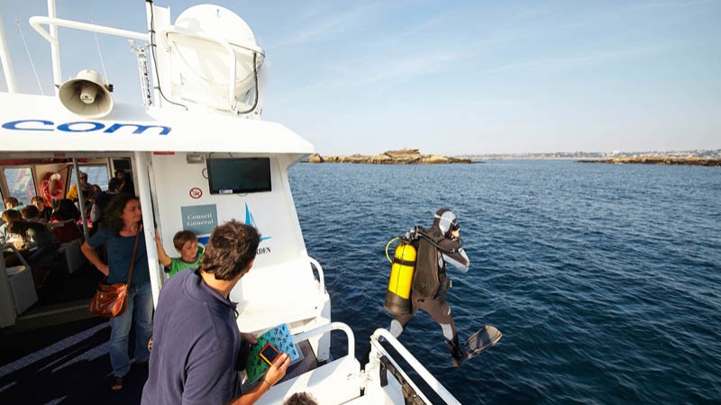 Cap sur les fonds marins à Trébeurden sur la côte de Granit rose