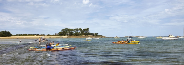 Visite de l’île Callot à Carantec en kayaks ou en stand up paddle à marée haute