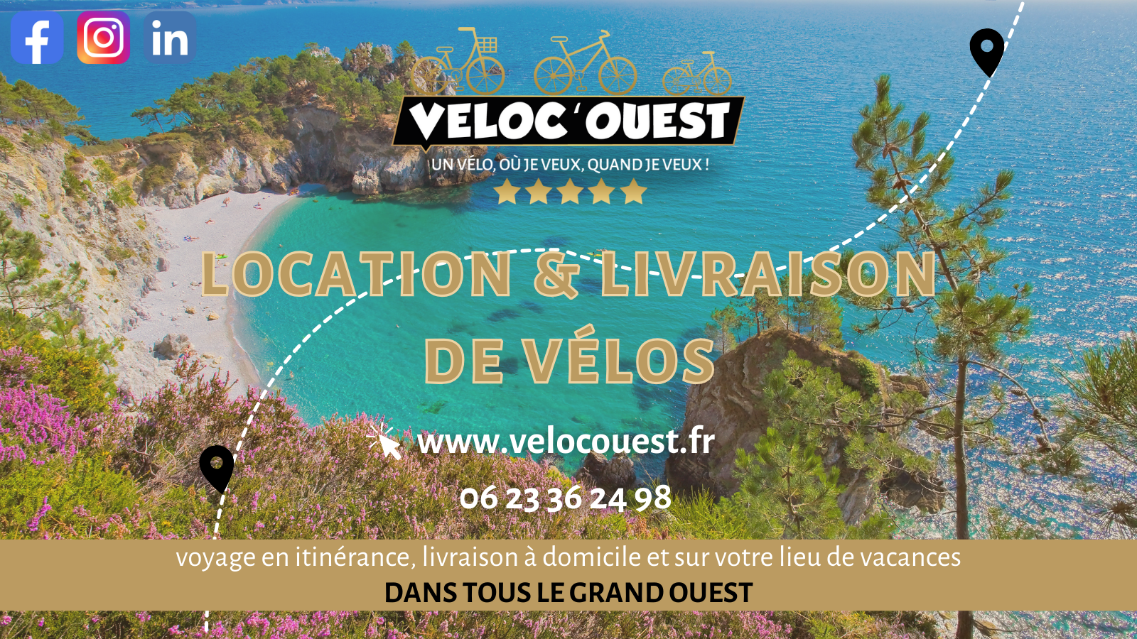 Véloc’Ouest, Locations/Livraison de vélos