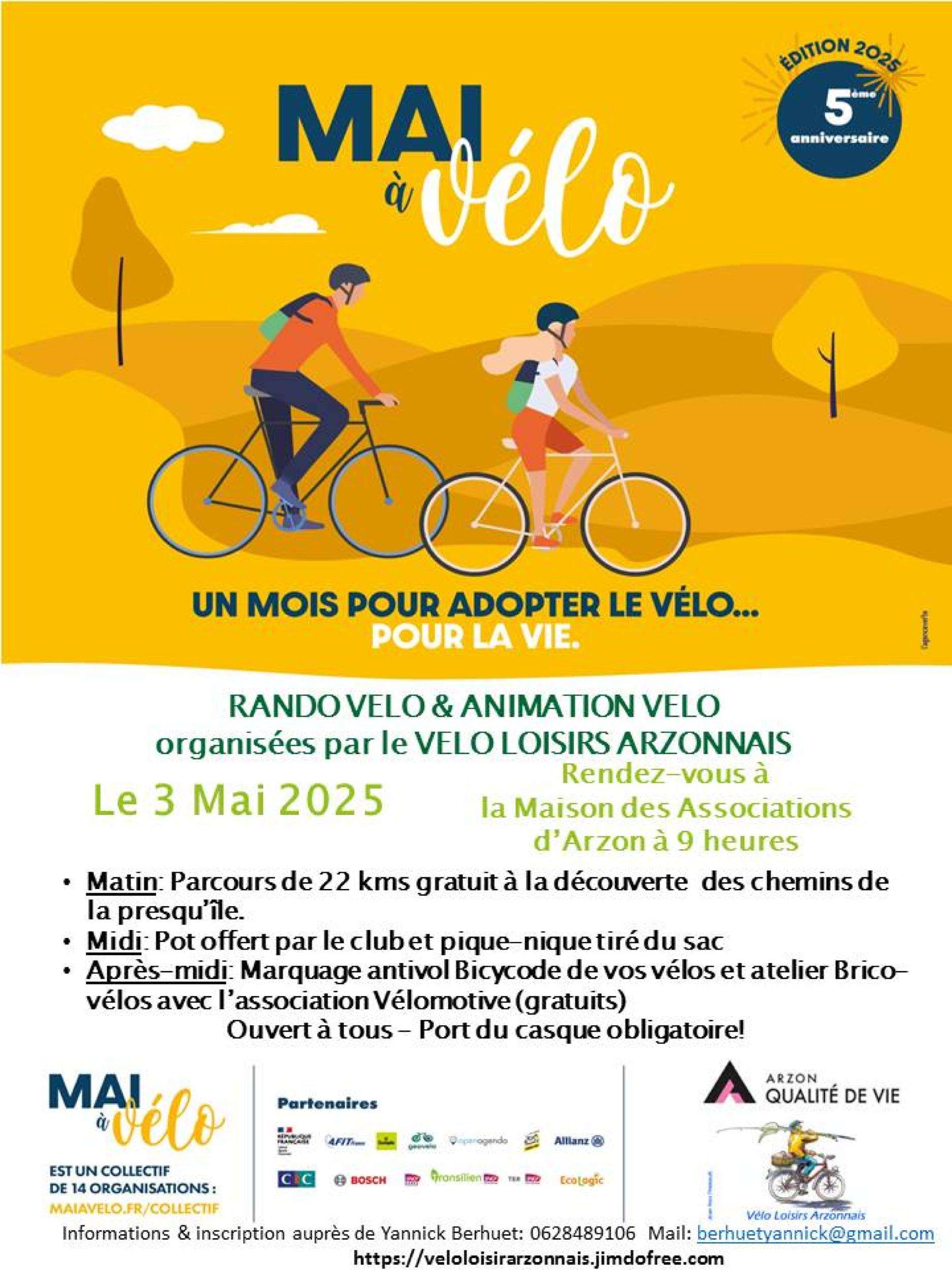 Mai à Vélo à Arzon