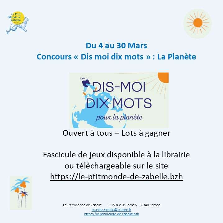 Dis moi dix mots pour la Planete